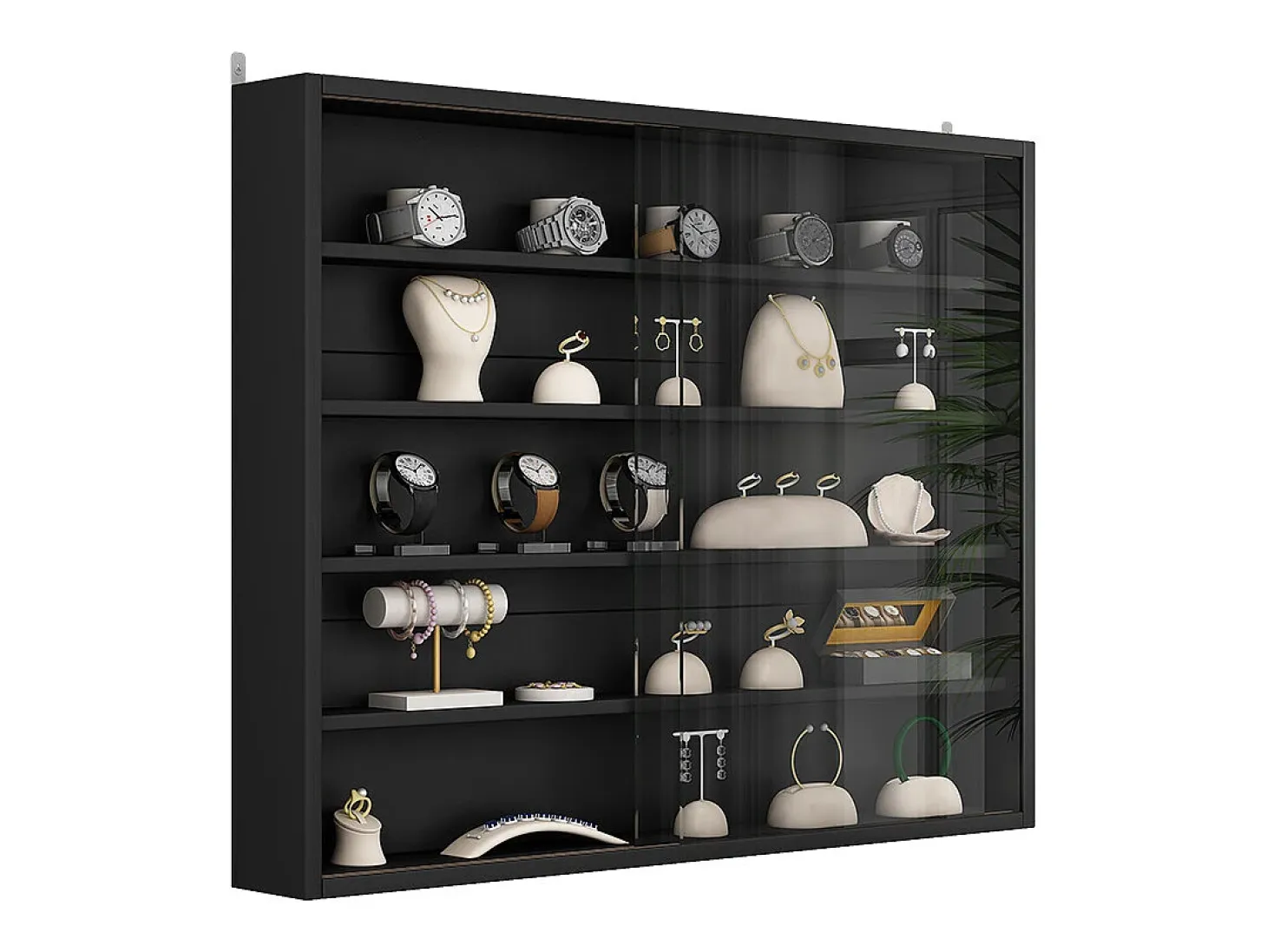 Vitrina de pared negro 80x10x60 showla