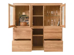 Vitrina de roble macizo y cristal Velida 150 cm