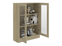 Vitrina de roble Sonoma de 82,5 x 30,5 x 115 cm de madera de ingeniería