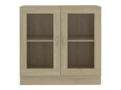 Vitrina de roble Sonoma de 82,5 x 30,5 x 80 cm, madera de ingeniería