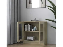 Vitrina de roble Sonoma de 82,5 x 30,5 x 80 cm, madera de ingeniería