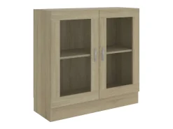 Vitrina de roble Sonoma de 82,5 x 30,5 x 80 cm, madera de ingeniería