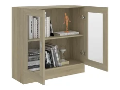 Vitrina de roble Sonoma de 82,5 x 30,5 x 80 cm, madera de ingeniería