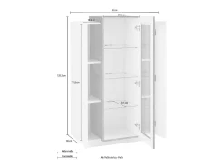 Vitrina diseño para salón pizarra y blanco brillante Corona