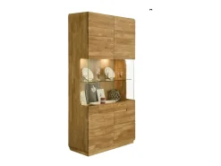 Vitrina Divina madera maciza roble miel 180 cm