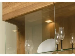 Vitrina Divina madera maciza roble miel 180 cm