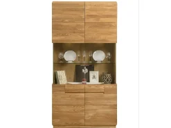 Vitrina Divina madera maciza roble miel 180 cm