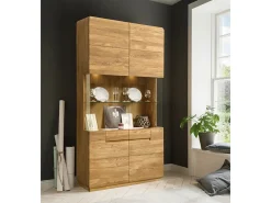 Vitrina Divina madera maciza roble miel 180 cm