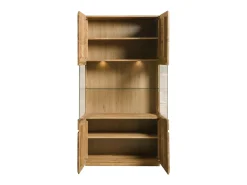Vitrina Divina madera maciza roble miel 180 cm