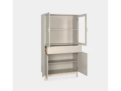 Vitrina doble de Lacado Gris perla 170 x 95- Elian