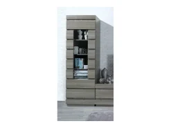 Vitrina DUCAL - 1 Puerta - Color Efecto Madera Gris - 60 x 50 x 185 cm
