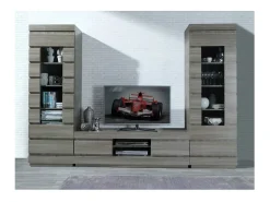 Vitrina DUCAL - 1 Puerta - Color Efecto Madera Gris - 60 x 50 x 185 cm