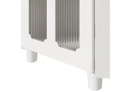 Vitrina esquinera blanca - Con iluminación LED y 2 puertas de cristal