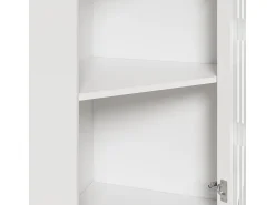 Vitrina esquinera blanca - Con iluminación LED y 2 puertas de cristal