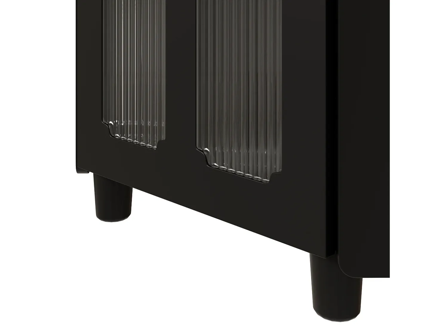 Vitrina esquinera negra - Con iluminación LED y 2 puertas de cristal