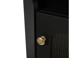 Vitrina esquinera negra - Con iluminación LED y 2 puertas de cristal