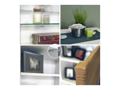 Vitrina Granada, Armario Vitrina Made in Germany con Puerta de Cristal e Inserto de Cristal, blanco mate/roble natural (50 x 122,5 x 34,5 cm)