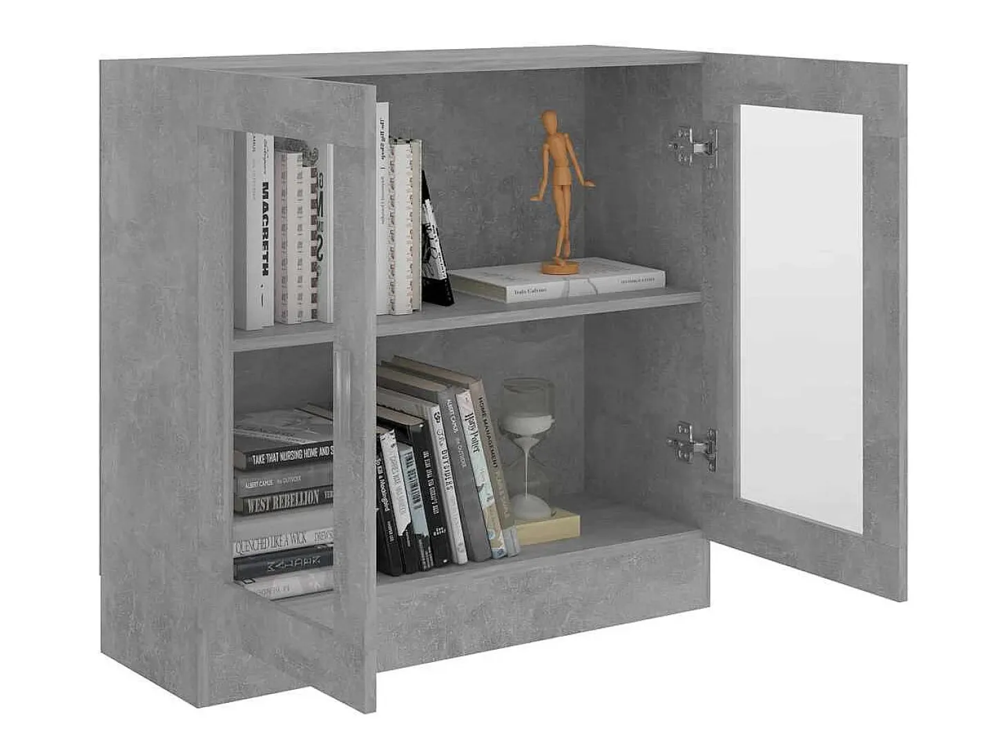 Vitrina gris hormigón 82,5x30,5x80 cm Madera de ingeniería