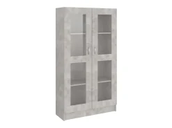 Vitrina gris hormigón 82,5x30,5x150 cm Madera de ingeniería