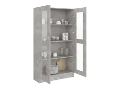 Vitrina gris hormigón 82,5x30,5x150 cm Madera de ingeniería