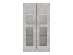Vitrina gris hormigón 82,5x30,5x150 cm Madera de ingeniería