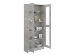 Vitrina gris hormigón 82,5x30,5x185,5 cm Madera de ingeniería