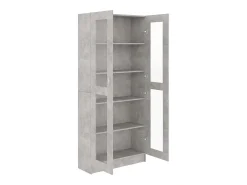 Vitrina gris hormigón 82,5x30,5x185,5 cm Madera de ingeniería