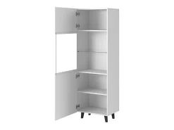 Vitrina Gustave de 2 nichos de diseño estriado blanco mate