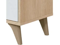 Vitrina Kikua 3 puertas roble canadian y blanco artik 142x77x33 cm