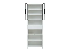 Vitrina LED blanca con 4 puertas y 1 cajón de almacenamiento - para salón y despacho
