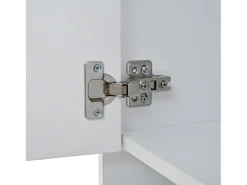 Vitrina LED con 1 cajón de almacenamiento, 4 puertas y estantes de cristal - blanca