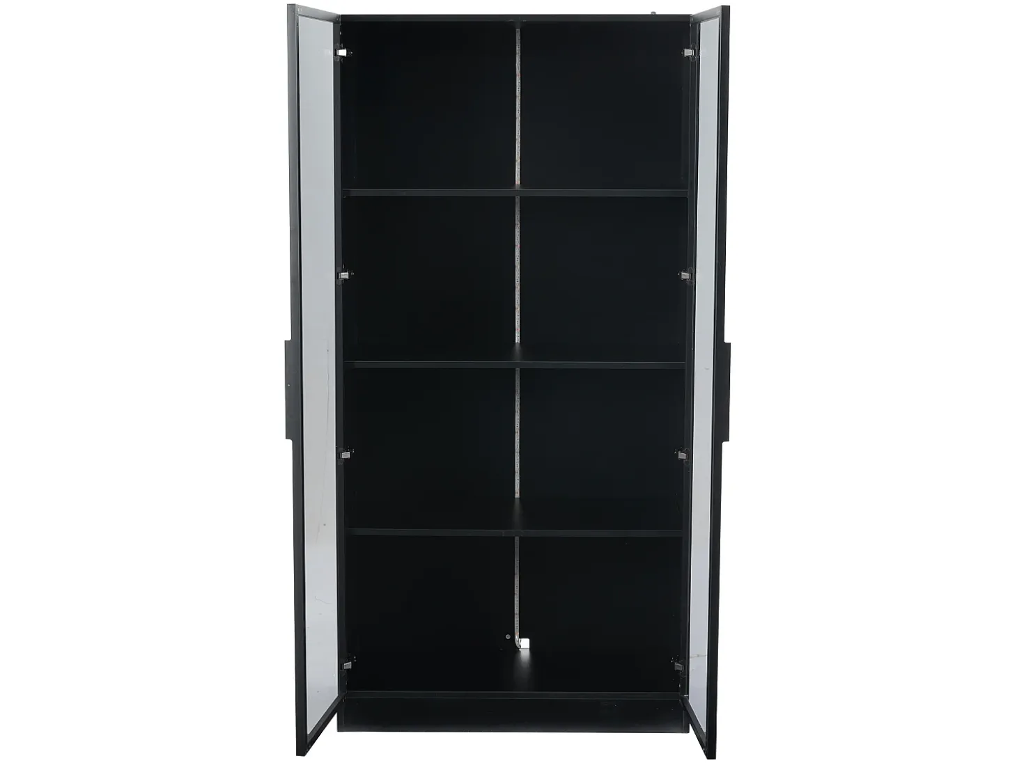 Vitrina LED de 16 colores, 80 x 40 x 160 cm, con dos puertas de cristal y estantes ajustables, color negro - para salones y oficinas