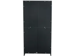 Vitrina LED de 16 colores, 80 x 40 x 160 cm, con dos puertas de cristal y estantes ajustables, color negro - para salones y oficinas