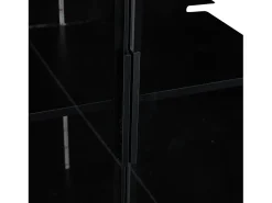 Vitrina LED de 16 colores, 80 x 40 x 160 cm, con dos puertas de cristal y estantes ajustables, color negro - para salones y oficinas