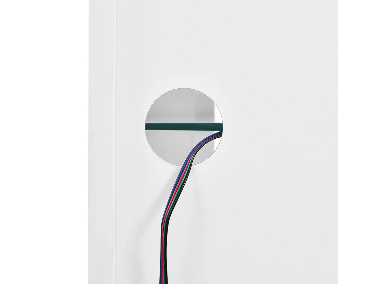 Vitrina LED de 16 colores, diseño moderno, aglomerado, color blanco (59,5x35x182 cm)