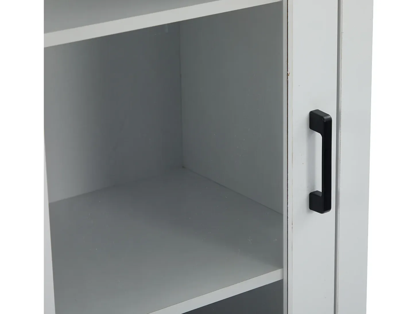 Vitrina LED moderna 50x35x178 cm - con iluminación LED - 1 cajón - 1 puerta de cristal - 5 compartimentos - blanco