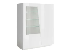 Vitrina librería para salón diseño blanco brillante Vega Bias