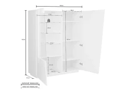 Vitrina librería para salón diseño blanco brillante Vega Bias