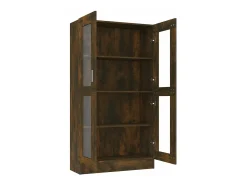 Vitrina madera contrachapada roble ahumado 82,5x30,5x150 cm