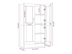 Vitrina madera contrachapada roble ahumado 82,5x30,5x150 cm