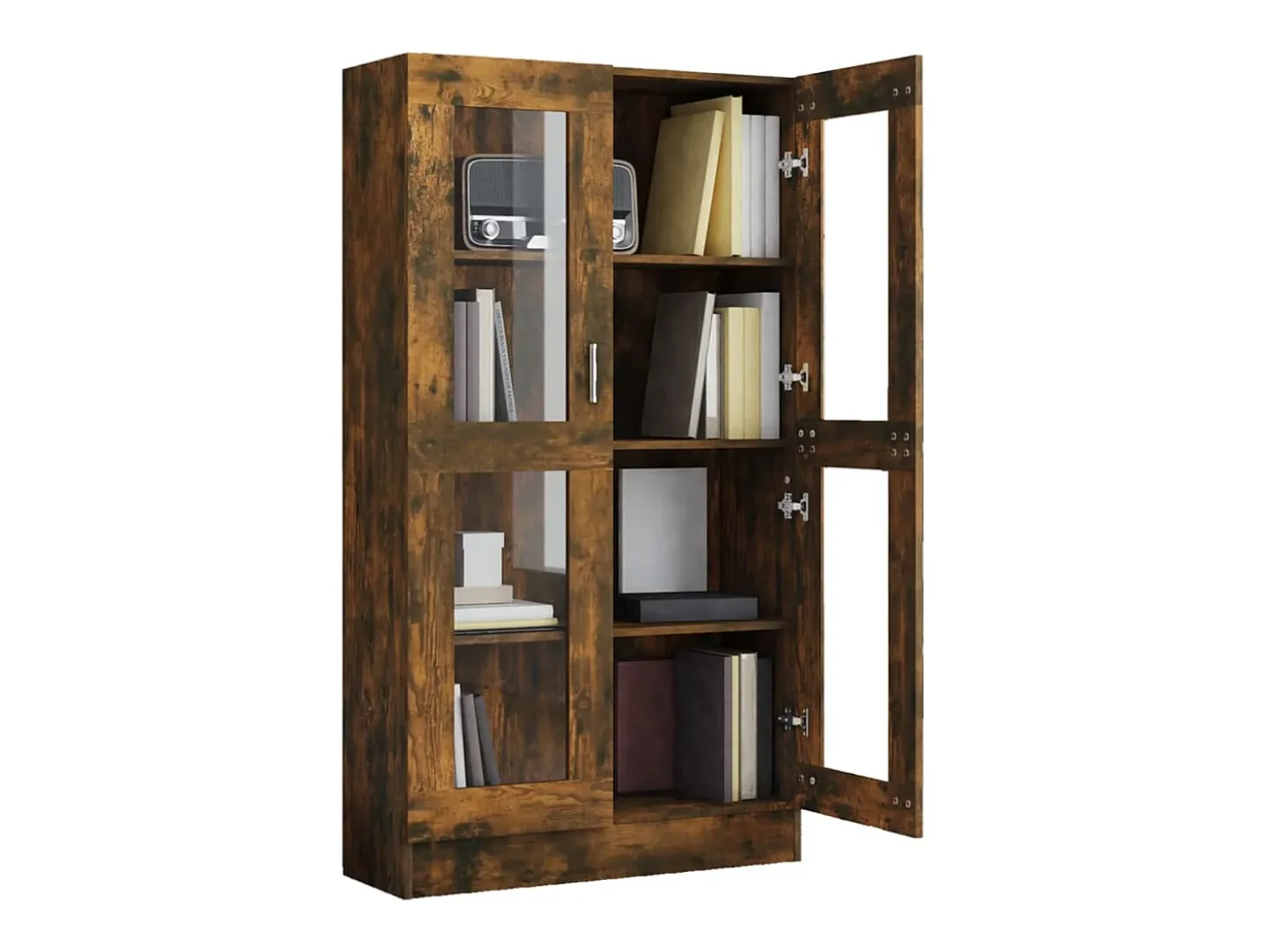 Vitrina madera contrachapada roble ahumado 82,5x30,5x150 cm