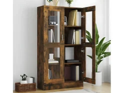 Vitrina madera contrachapada roble ahumado 82,5x30,5x150 cm