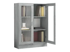 Vitrina madera contrachapada gris Sonoma 82,5x30,5x115 cm ES267819