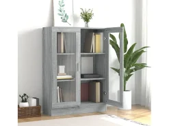 Vitrina madera contrachapada gris Sonoma 82,5x30,5x115 cm ES267819