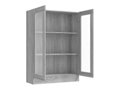 Vitrina madera contrachapada gris Sonoma 82,5x30,5x115 cm ES267819