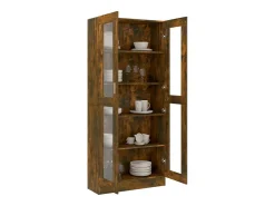 Vitrina madera contrachapada roble ahumado 82,5x30,5x185,5 cm