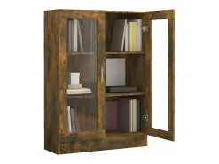 Vitrina madera contrachapada roble ahumado 82,5x30,5x115 cm
