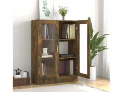 Vitrina madera contrachapada roble ahumado 82,5x30,5x115 cm