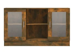 Vitrina madera contrachapada roble ahumado 120x30,5x70 cm ES797083
