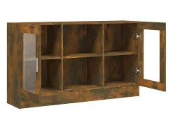 Vitrina madera contrachapada roble ahumado 120x30,5x70 cm ES797083